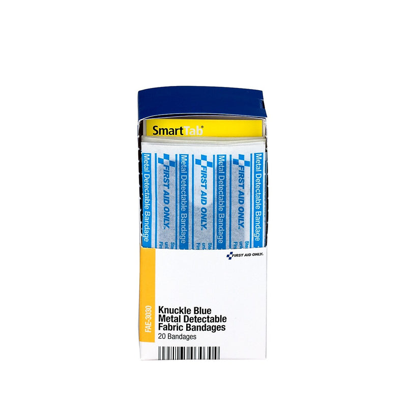 SmartCompliance Knuckle Metal Detectable Fabric Bandages, 1.5" x 3", 20/Box (FAE-3030)