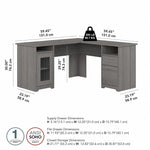 Bush Furniture Cabot 60"W Wood L-Shaped Computer Desk, Modern Gray (WC31330K)