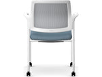 HON Ignition Fabric/Mesh Multipurpose Stacking Chair, Carolina/Designer White (HIGS6.F.H.IF.HAML21.PK7)