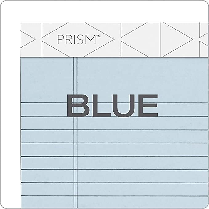 TOPS Prism+ Writing Notepads, 5" x 8", Narrow Ruled, Blue, 50 Sheets/Pad, 12 Pads/Pack (63020)