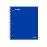Staples Premium Poly 1-Subject Notebook, 8" x 10.5", Wide Ruled, 100 Sheets, Blue (ST20957D)