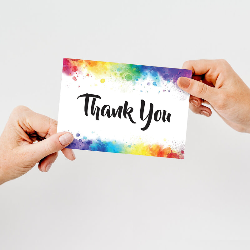 Great Papers Rainbow Burst Thank You Notecard Kits, Multicolored, 24/Pack (2025019)
