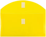 JAM Paper Premium Plastic Filing Envelope with Hook & Loop Closure, Yellow, 3/Pack (921V1YEX3)