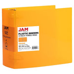 JAM Paper 4" 3-Ring Flexible Poly Binder, Orange (PB75245OR)