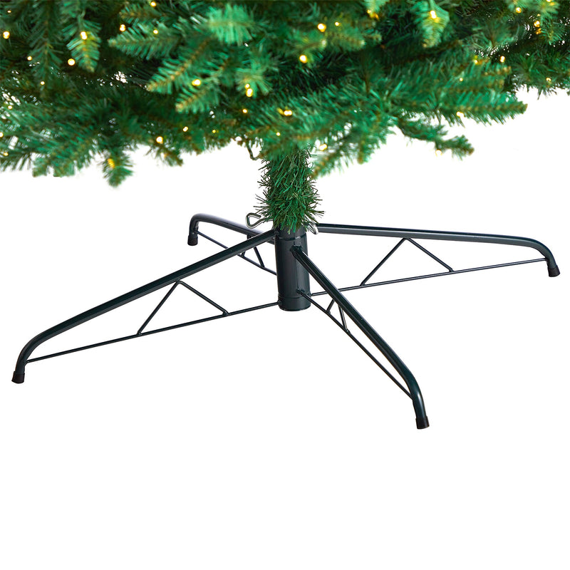 Nearly Natural 11-ft Slim Green Mountain Pine Artificial Christmas Tree with 950 Clear LED Lights (T3329)