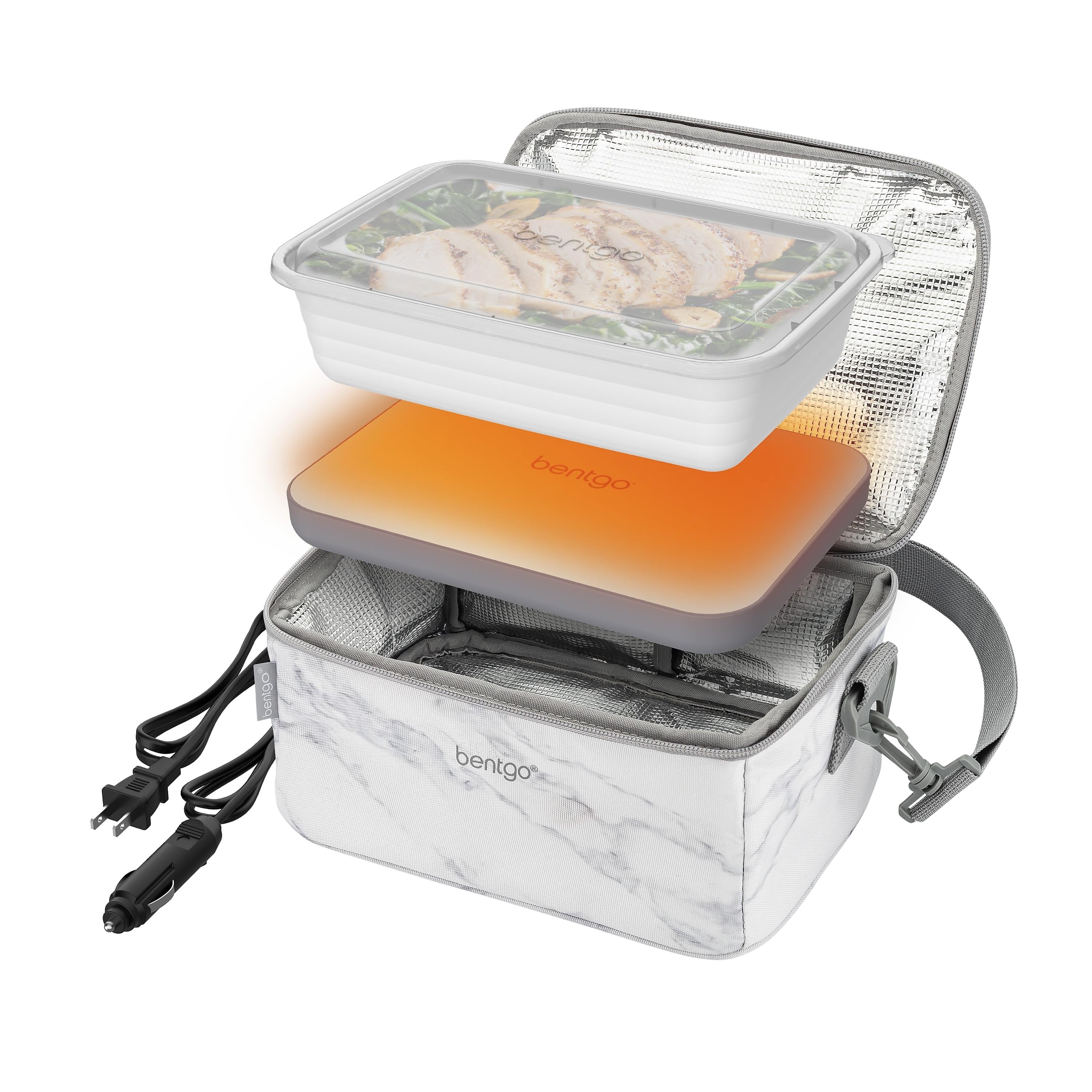 Bentgo Heat Electric Insulated Lunch Bag, White Marble (BGHEATBG-WM)