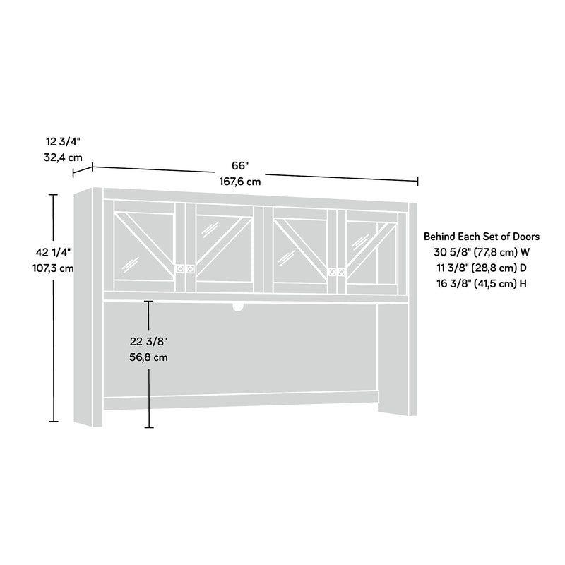 Sauder Dixon City 66"W Desktop Hutch, Brushed Oak (432895)