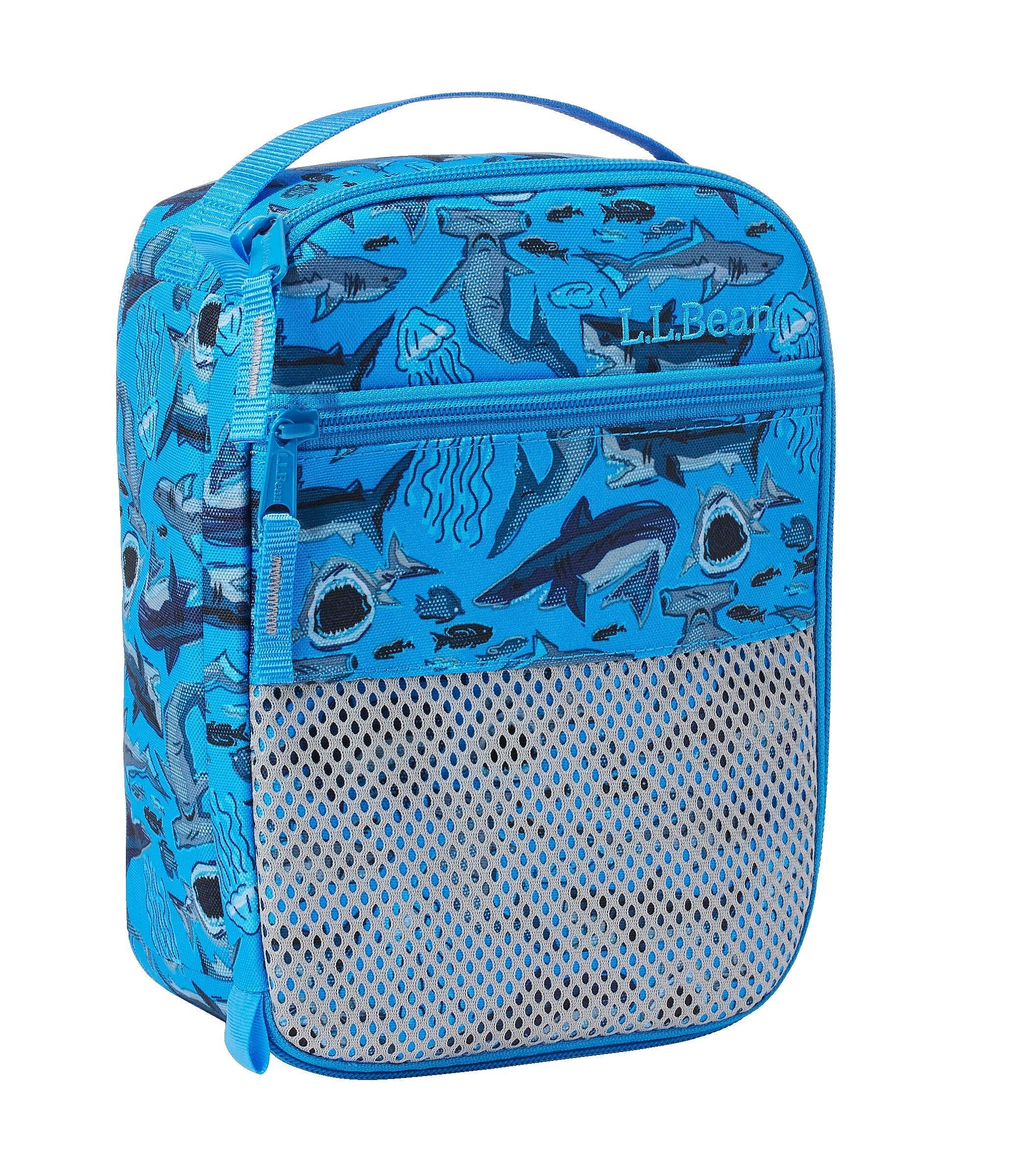 L.L.Bean Insulated Lunch Bag, 3-Compartment, Glacier Blue Shark, 150 oz. (1000281523)