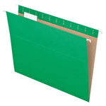 Pendaflex Recycled Hanging File Folders, 1/5 Tab, Letter Size, Bright Green, 25/Box (81610)