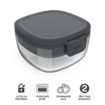 bentgo All-in-One Salad Container, 5-Compartment, Dark Gray, 61 oz. (BGLASSAL-DG)