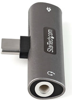 StarTech USB C to USB C /3.5mm Audio Adapter, Male to Female/Female, Gray/Black (CDP235APDM)