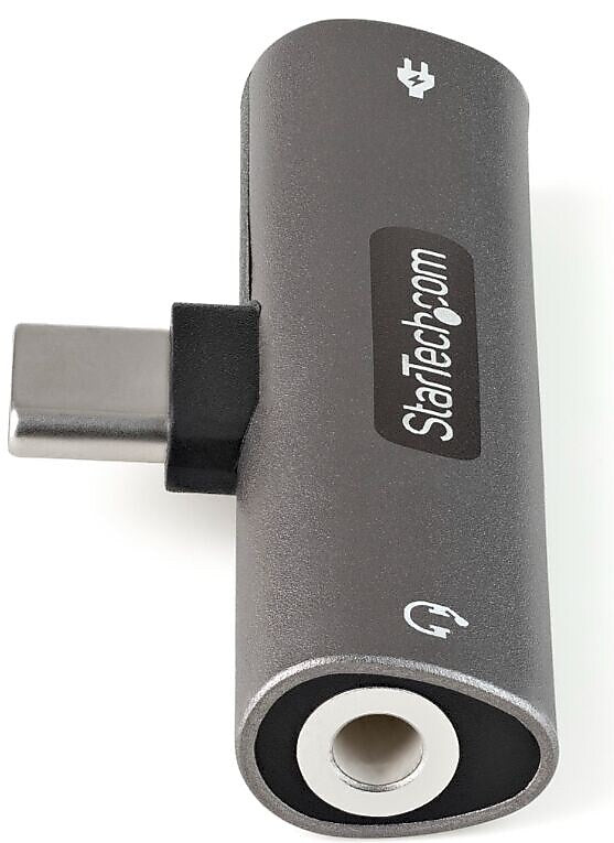 StarTech USB C to USB C /3.5mm Audio Adapter, Male to Female/Female, Gray/Black (CDP235APDM)