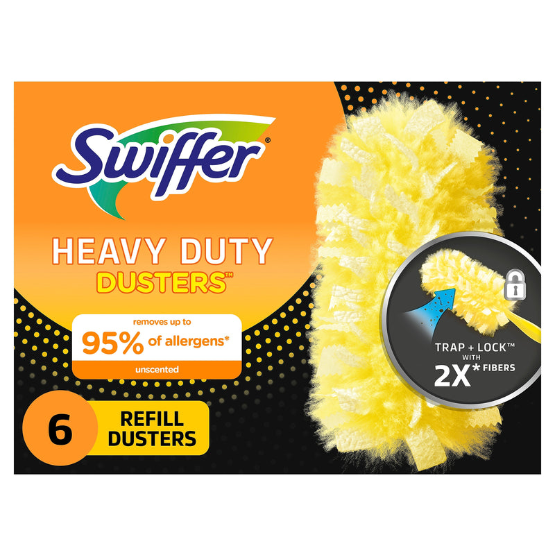 Swiffer Heavy Duty Microfiber Duster Refills, Yellow, 6 Dusters/Pack (16944)