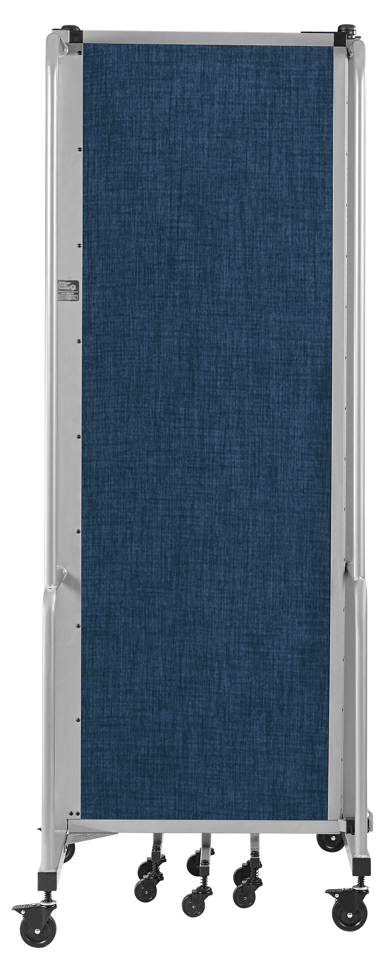 National Public Seating Robo Series 5-Panel Folding Mobile Room Divider, 72"H x 118"W, Blue Fabric (RDG6-5PT04)