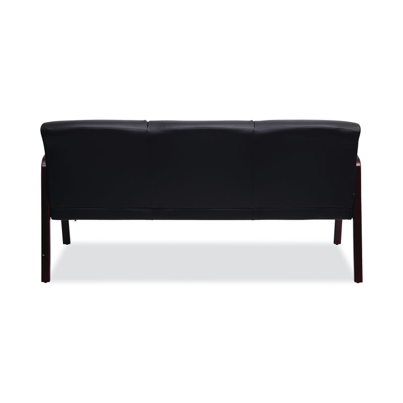 Alera Alera Reception Lounge WL 3-Seat Sofa, 65.75w x 26.13d x 33h, Black/Mahogany (ALERL2319M)