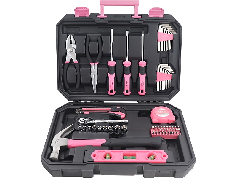 Apollo Tools Essential Tool Set, 65-Piece, Pink (DT0001P)