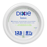Dixie Basic 8.5" Paper Plates, White, 125 Plates/Pack (DIX-DBP09W)