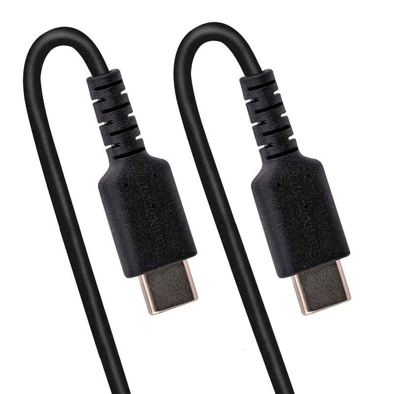 StarTech.com 3.3ft USB-C Heavy Duty Coiled Cable, Male to Male, Charge/Sync, Black (R2CCC-1M-USB-CABLE)