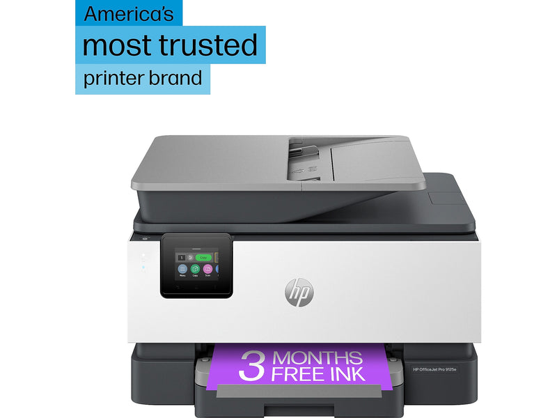 HP OfficeJet Pro 9125e Wireless Color All-In-One Inkjet Printer, Print, Scan, Copy, Fax, Best for Home Office, 3 Months FREE Ink