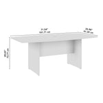 Bush Business Furniture 72W x 36D Boat Shaped Conference Table with Wood Base, White (99TB7236WH)