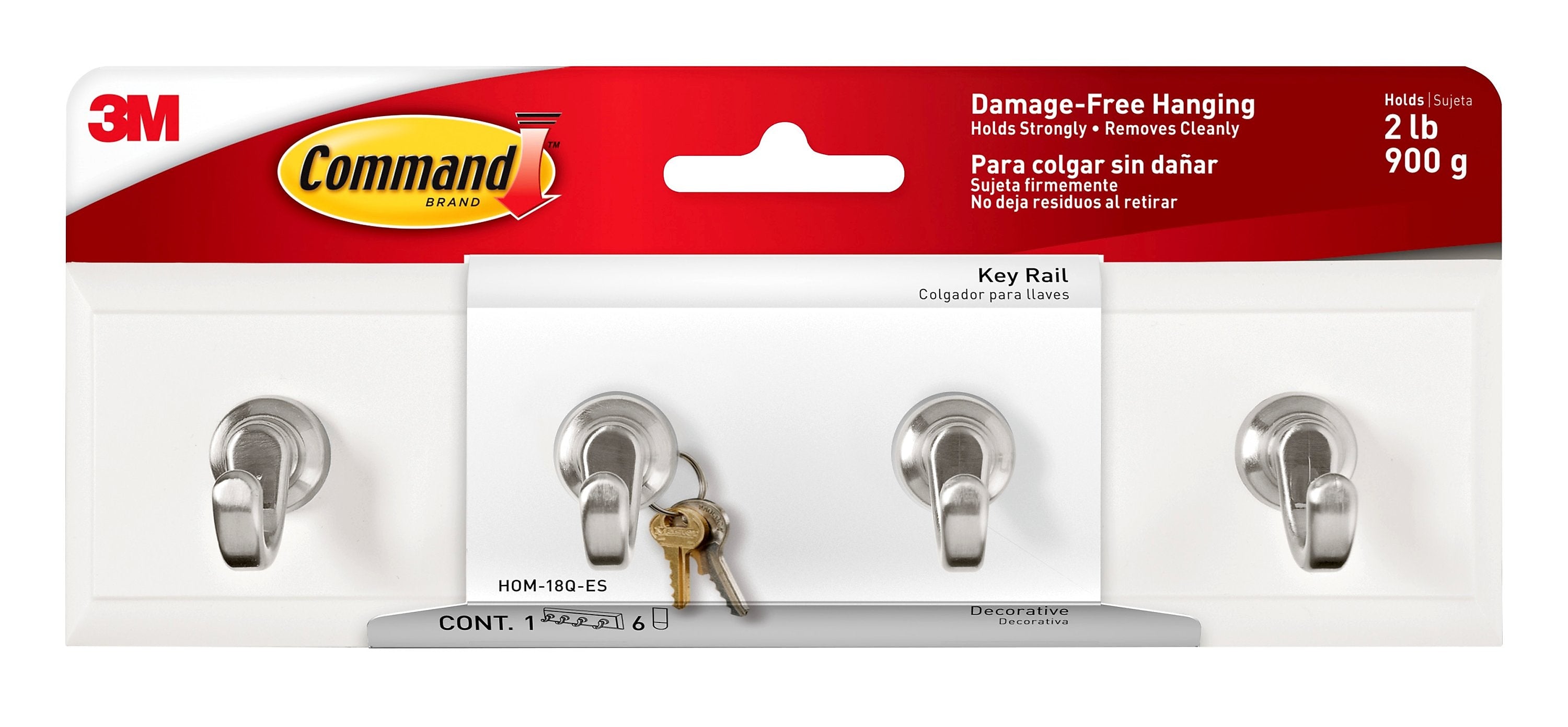 Command Large Key Rail, 2 lb., Quartz (HOM-18Q-ES)