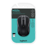 Logitech M325S Wireless Ambidextrous Optical USB Mouse, Black (910-006825)