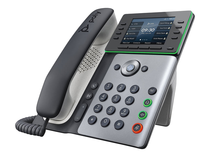 Poly Edge E320 VOIP Phone, Black/Silver (82M88AA)