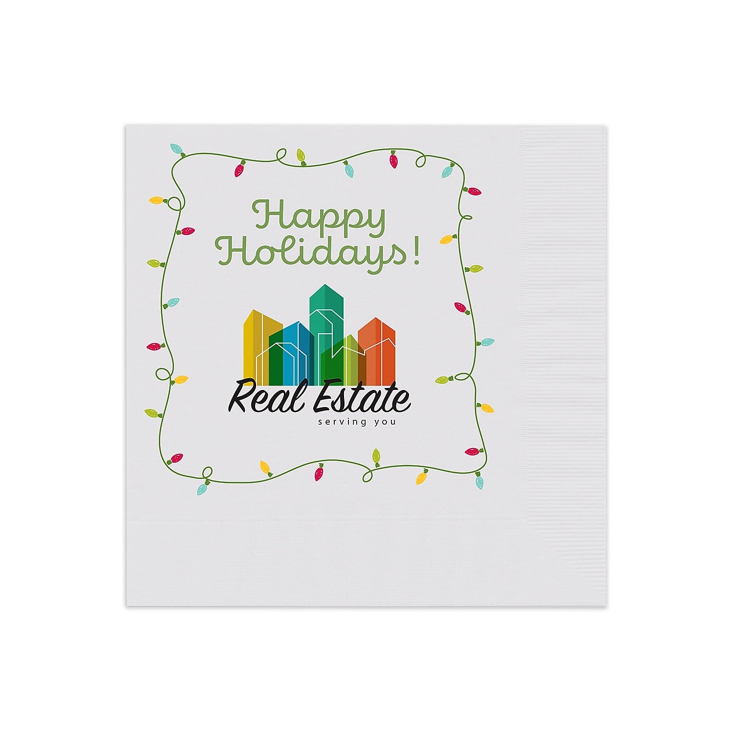 White Beverage Napkin - Full Color Imprint, 100/BX