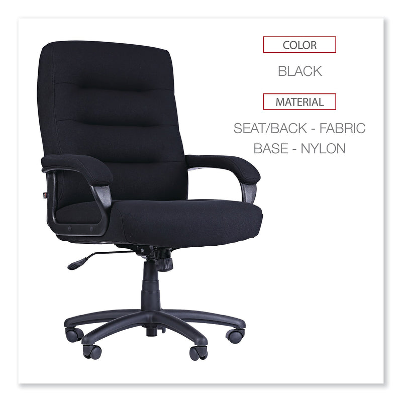 Alera® Kësson Series Fixed Arm Fabric Swivel Computer and Desk Chair, Black (12010-01D)