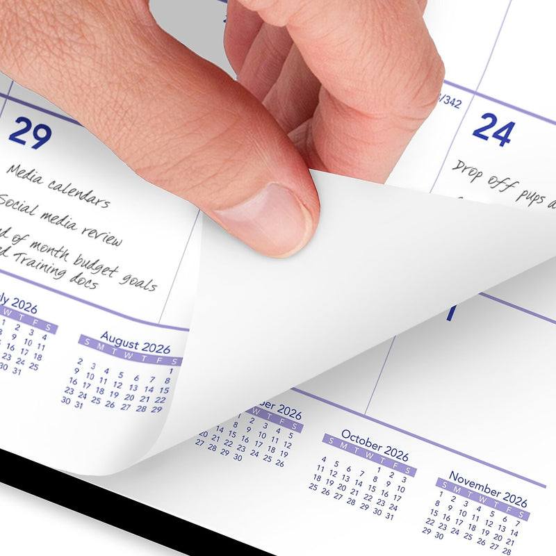 2026 AT-A-GLANCE 11" x 8" Wet-Erase Desk or Wall Calendar, White/Purple (SK8-00-26)
