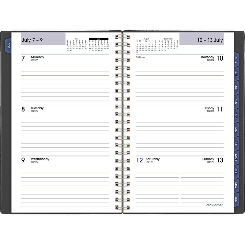 2025-2026 AT-A-GLANCE DayMinder 5" x 8" Academic Year Weekly & Monthly Planner, Plastic Cover, Charcoal (AYC200-45-26)