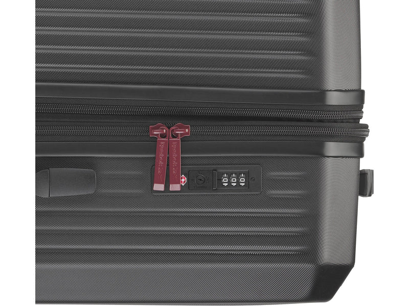 Reebok 21.25" Hardside Carry-On Suitcase, 8-Wheeled Spinner, TSA Checkpoint Friendly, Black (HLG4420RB-BLACK)