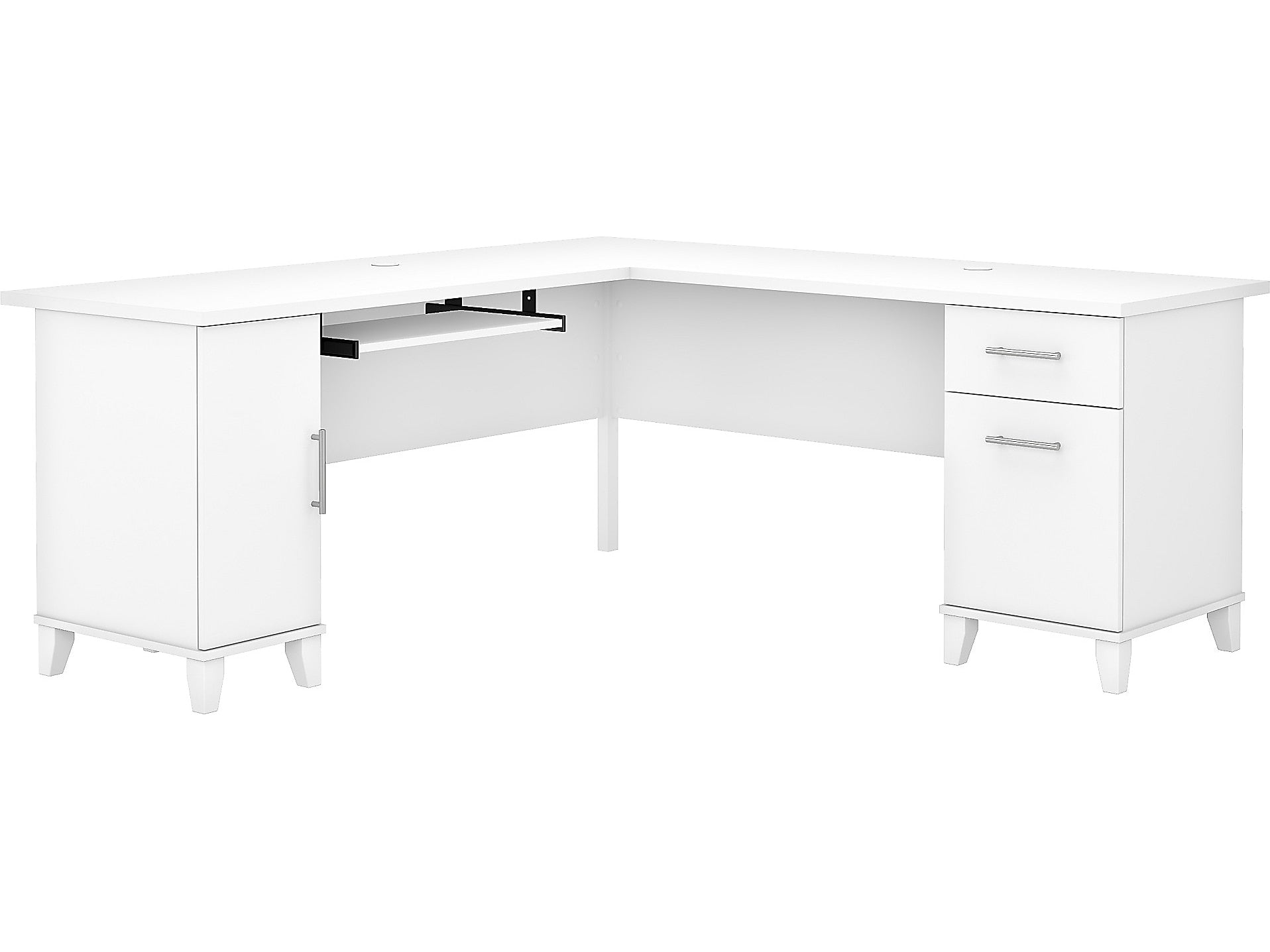 Bush Furniture Somerset 72"W L Shaped Desk with Storage, White (WC81910K)