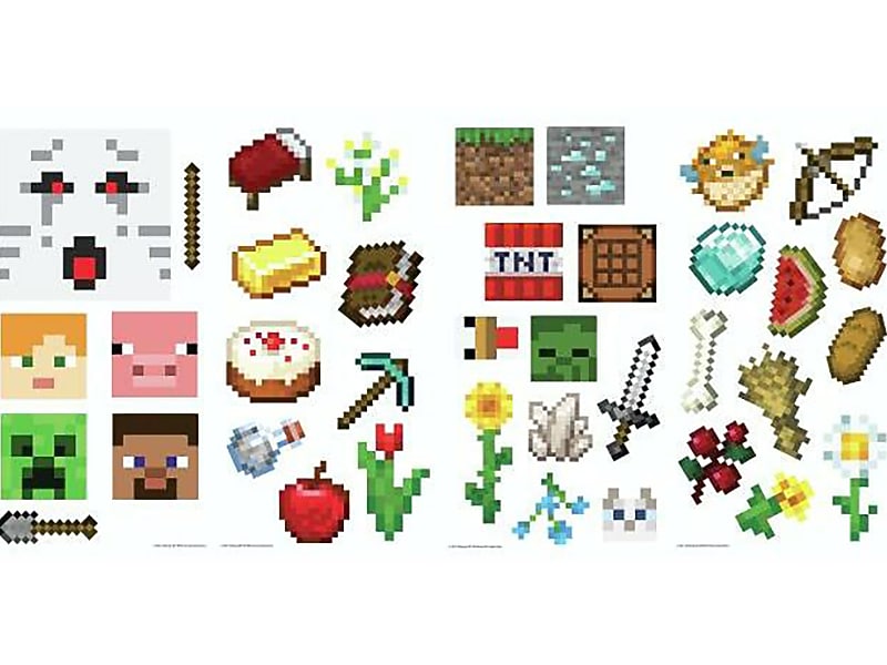 RoomMates Minecraft Children's Wall Decal Set, Cartoons (RMK5006SCS)