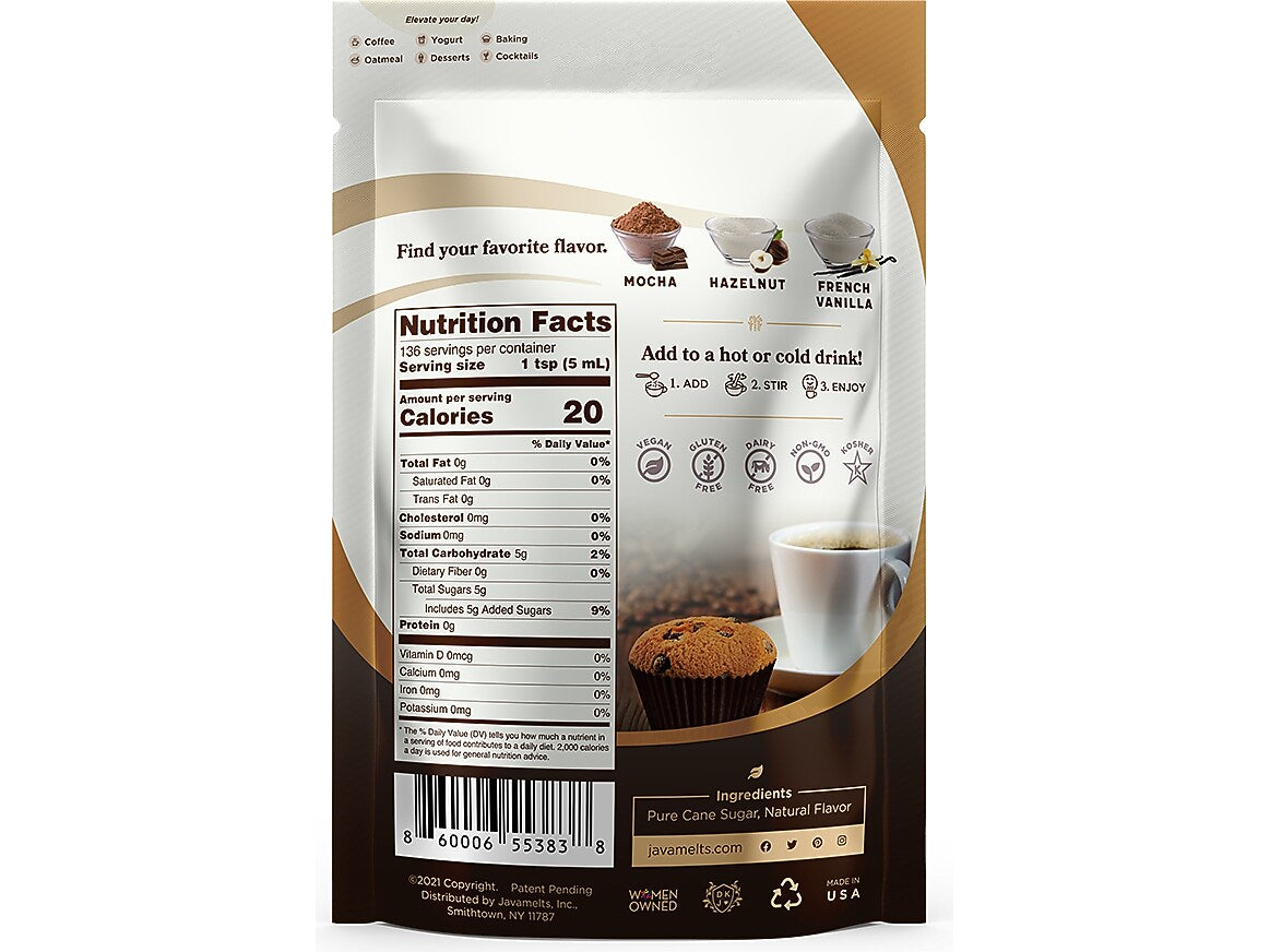Javamelts Caramel Flavored Sugar Resealable Bag (888842C)