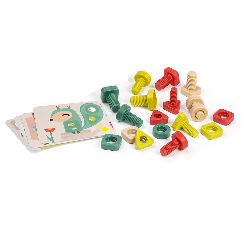 MINILAND ECO Nuts & Bolts, Multicolored, 28 Pieces/Set (MLE32255)