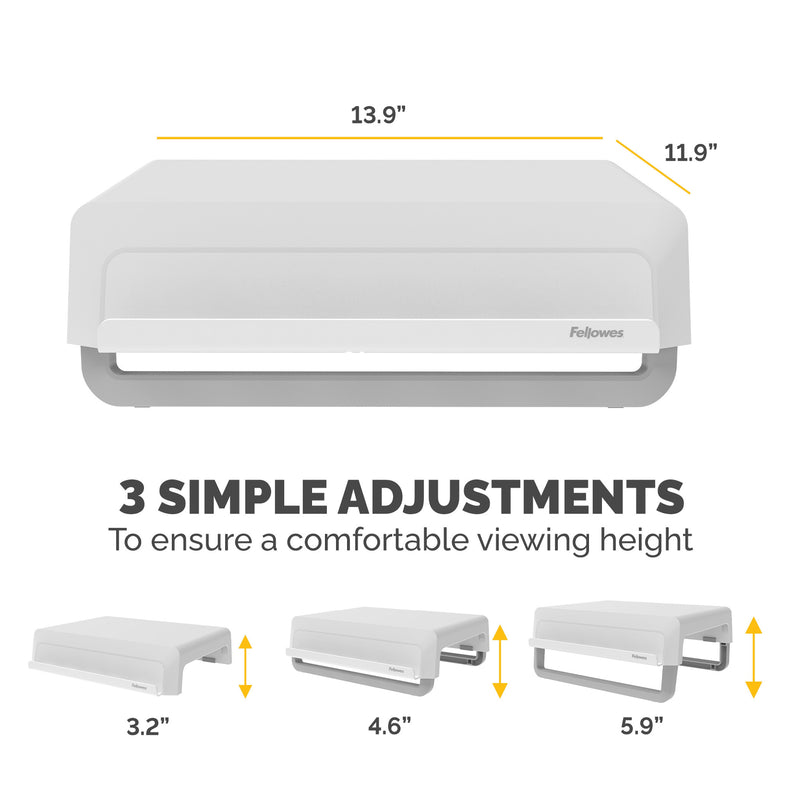 Fellowes Breyta Collection Adjustable Monitor Stand, White (100098565)