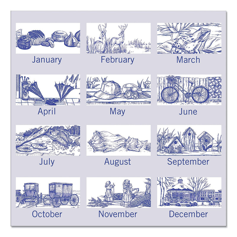 2026 AT-A-GLANCE Illustrator's Edition 12" x 12" Monthly Wall Calendar, White/Blue (AAGG100017)