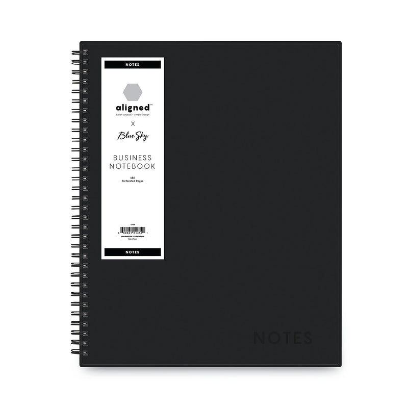 Blue Sky Aligned Business Professional Notebooks, Narrow Ruled, 78 Sheets, Black (BLS121454)
