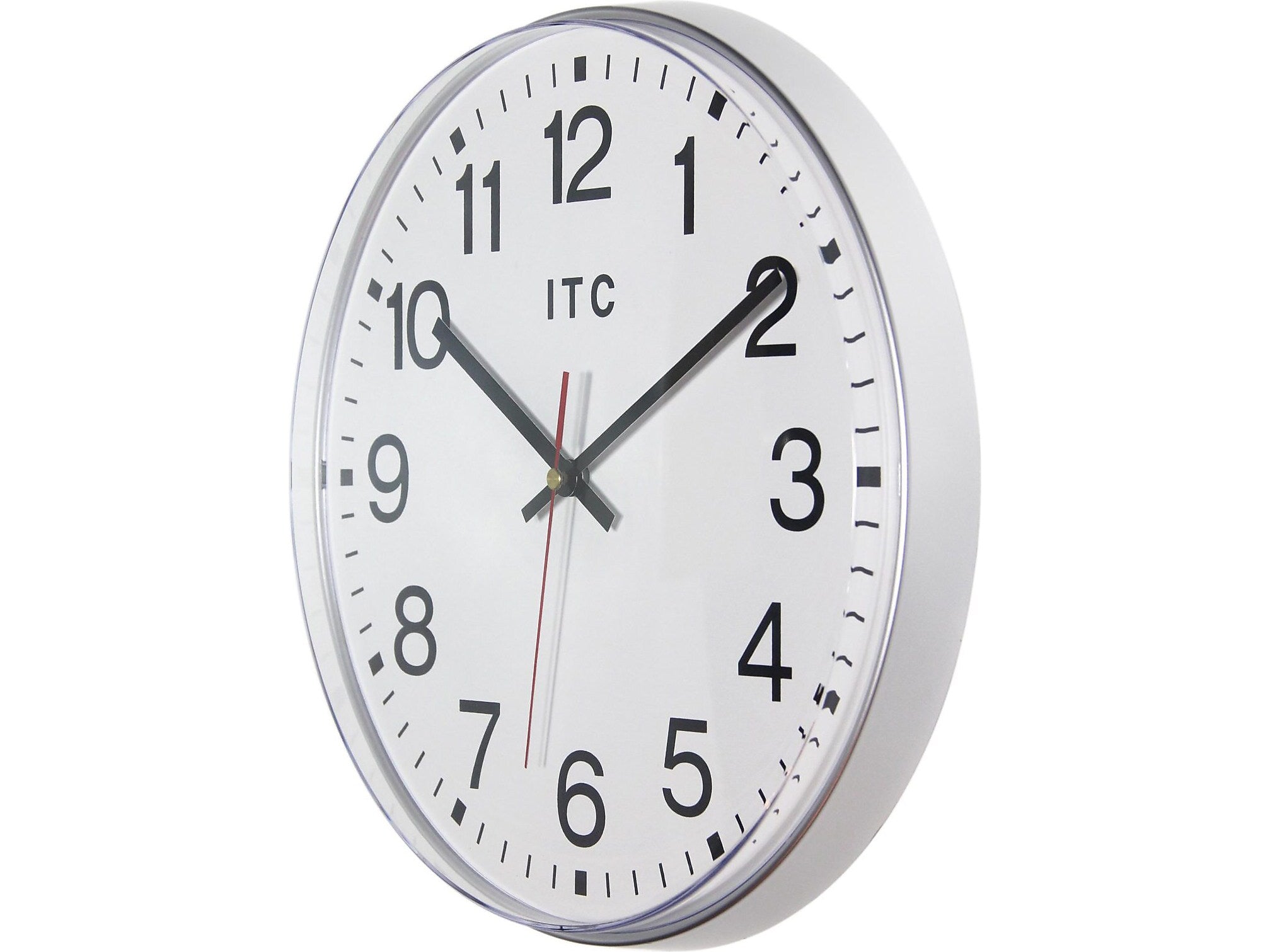 Infinity Instruments Intrinsic Prosaic ITC Wall Clock, 12"Dia. (14529SV-830)