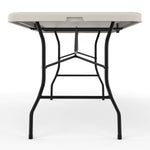Staples 6' x 30" Heavy Duty Plastic Folding Table, White Granite (79223/54272)