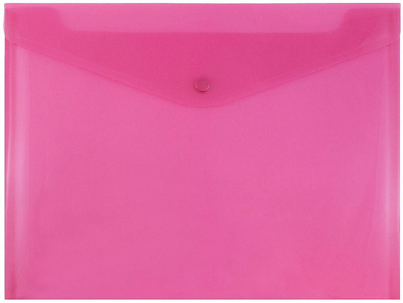 JAM Paper Premium Plastic Document File, 1 Pocket, Letter, Fuchsia Pink, 3/Pack (218S0fux3)