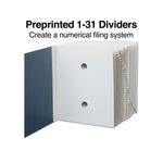 Staples EveryDay Pressboard Indexed Desk File, Numerical Index, Blue (ST120006-CC)