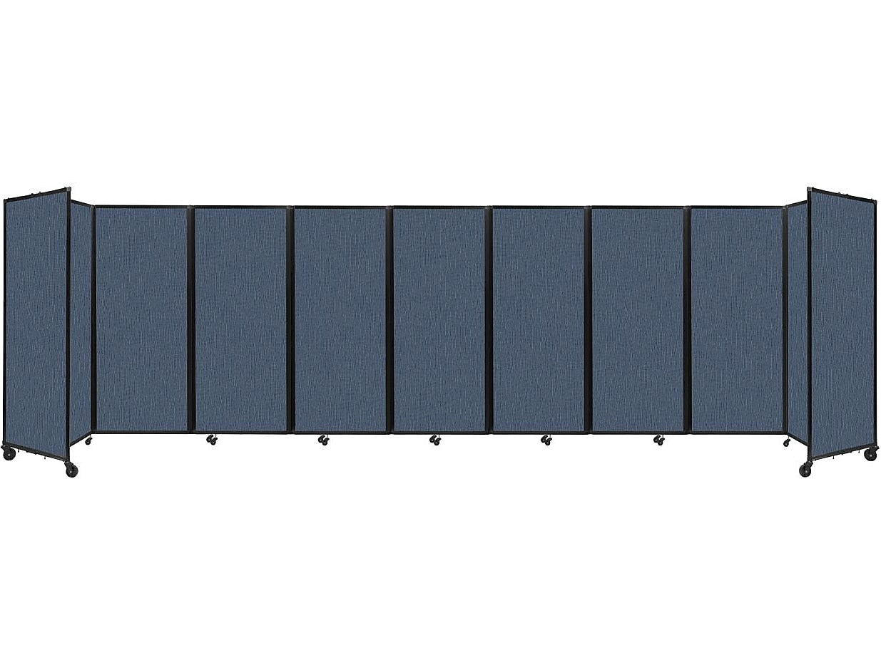 Versare The Room Divider 360 Freestanding Folding Portable Partition, 82"H x 300"W, Ocean Fabric (1182915)