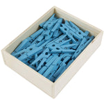 JAM Paper® Wood Clip Clothespins, Medium 1 1/8 Inch, Blue Clothes Pins, 2 Packs of 50 (230726776A)