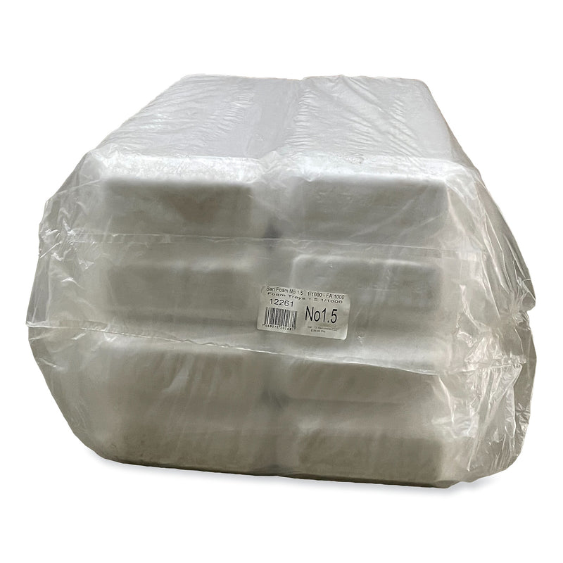 GEN Meat Trays, #1.5, 8.38 x 3.94 x 1.1, White, 1,000/Carton