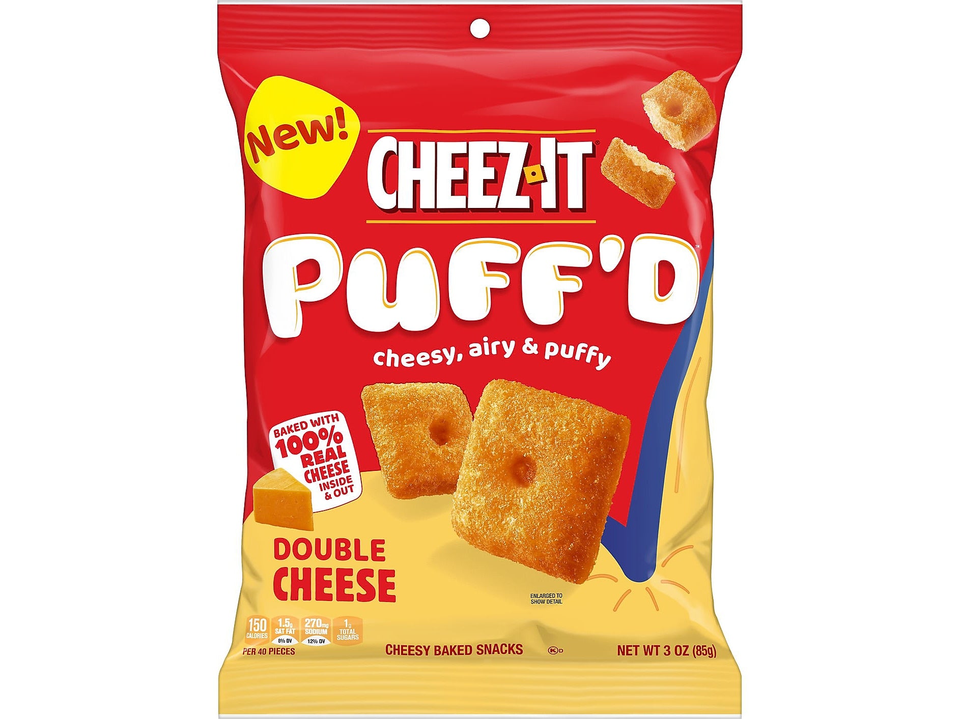 Cheez-It Puff'd Double Cheese Crackers, 6 Packs/Box (KEE00022)