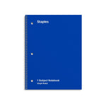 Staples 1-Subject Notebooks, 8" x 10.5", Graph Ruled, 70 Sheets, Blue (ST23985C)