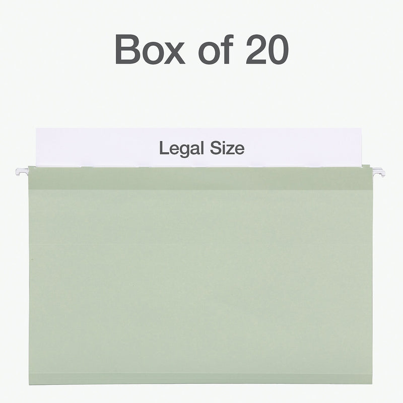 Pendaflex Reinforced Hanging File Folder, 6-Tab, Legal, Sage Green, 20/Box (1009464)