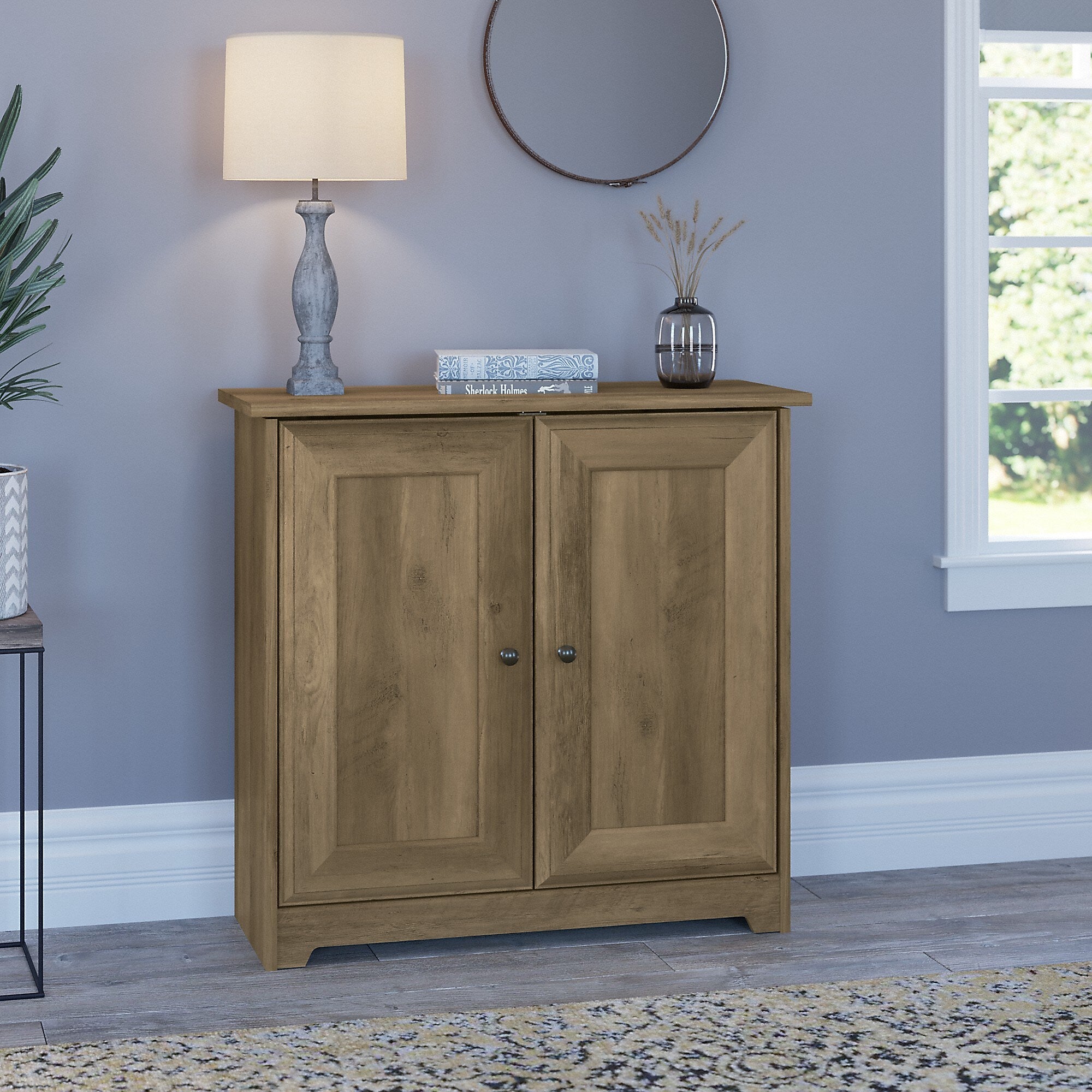 Bush Furniture Cabot 30" Storage Cabinet with 2 Shelves, Reclaimed Pine (WC31598)
